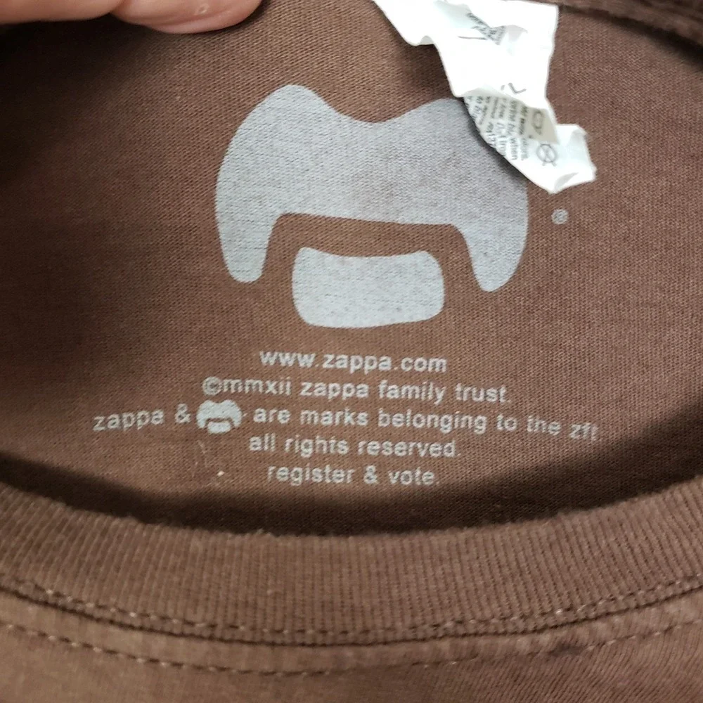 Fruit of the Loom Frank Zappa For President Graphic Tee Brown Mens XL Shirt